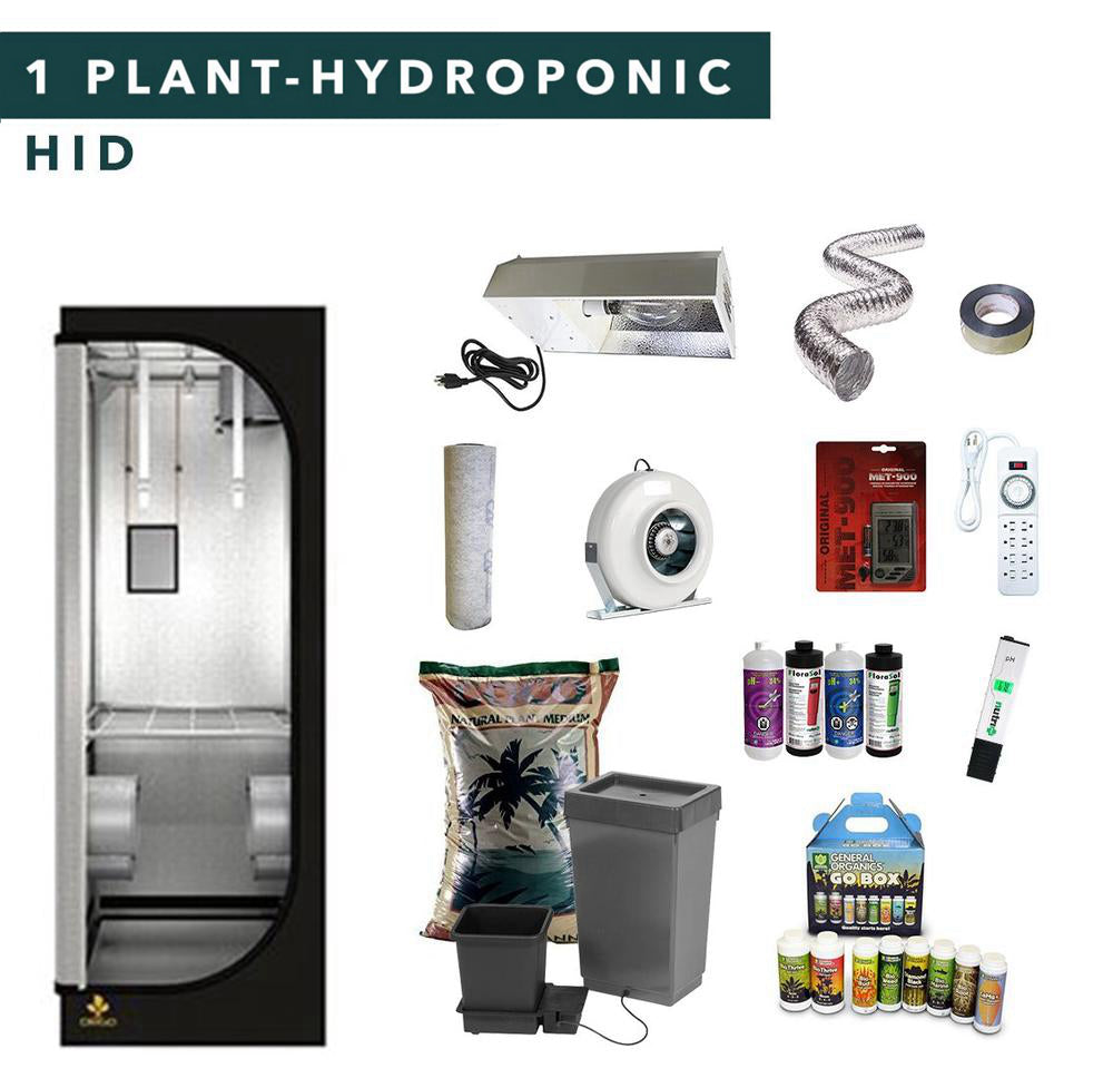 2' X 2' HID Hydroponic Complete Indoor Grow Tent Kits for 1 Plant
