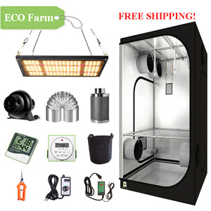 ECO Farm 2'x2' Complete Grow Tent Kit - 120W LM301H Quantum Board-growpackage.com