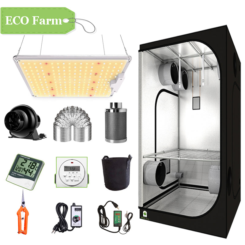 ECO Farm 2'x2' Complete Grow Tent Kit - 100W LM281B Waterproof Quantum Board