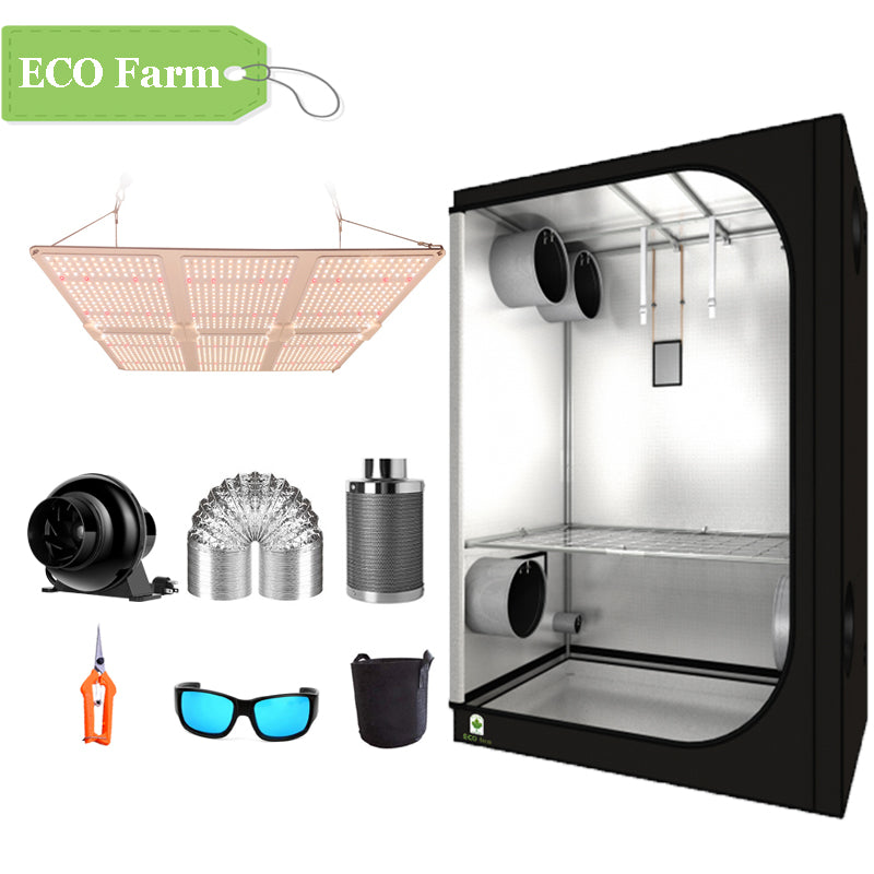 ECO Farm 5'x5' Essential Grow Tent Kit - 600W LM281B Quantum Board