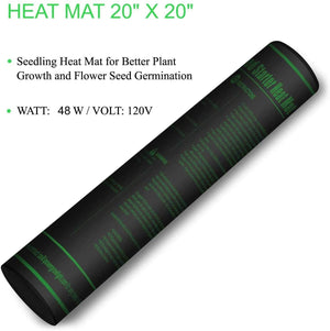 iPower T5 Fluorescent Grow Light Stand Rack (6400k) Seedling Heat Mat Kit