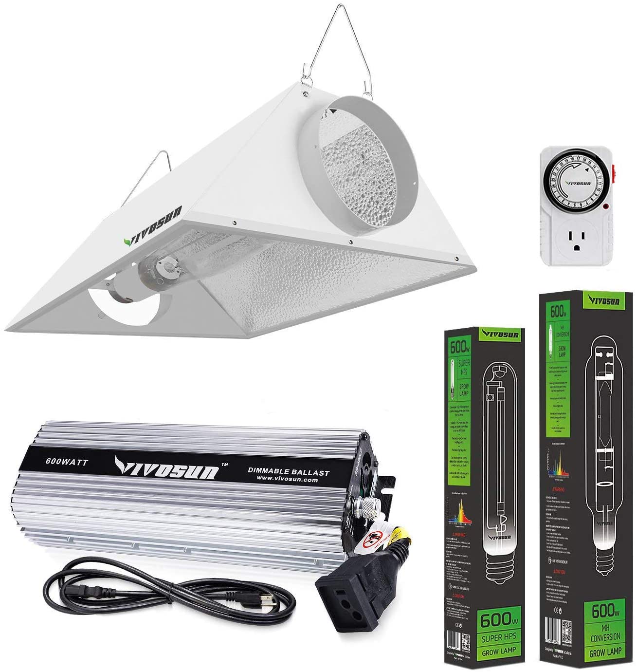 VIVOSUN HPS/MH Grow Light Air Cooled Reflector Kit