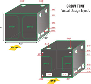 ECO Farm 10x10FT(120*120*80inch) Hydroponic Indoor Grow Tent-growpackage.com
