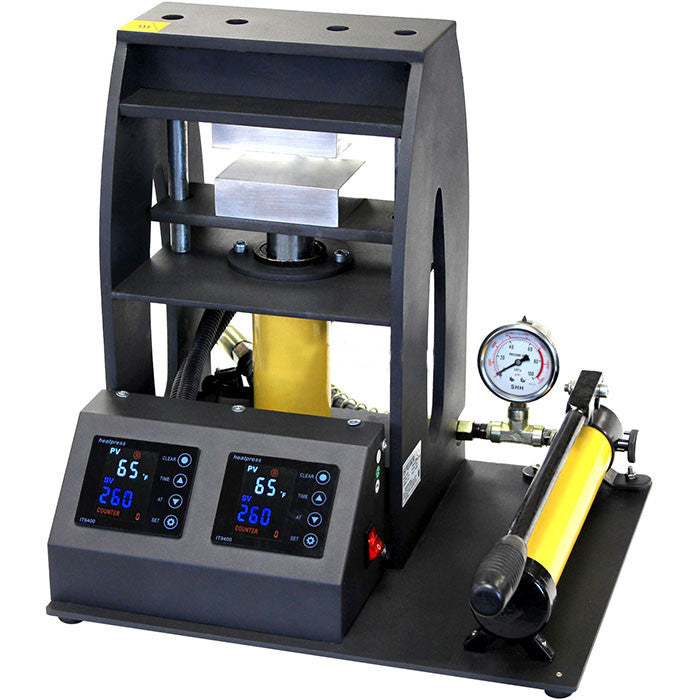 Across International 10 Ton Manual Hydraulic Rosin Press with Dual 4" x 3" Heating Platens