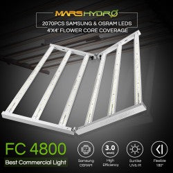 New Mars Hydro FC 4800 480W LED Grow Light with Samsung LM301B Osram Diodes for 5ft×5ft