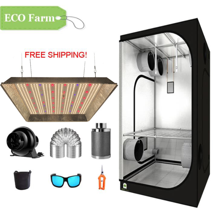 ECO Farm 3.3'x3.3' Essential Grow Tent Kit - 240W G3 LM301B Quantum Board LED Grow Light
