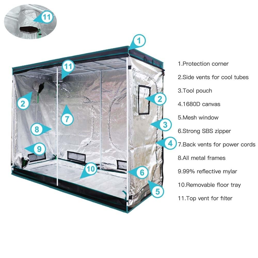 Mars Hydro 4ft x 8ft x 6ft7inch Grow Tent For Plants