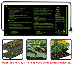 ECO Farm 10"x20" Seedling Heat Mat and Digital Thermostat Combo Set MET Standard