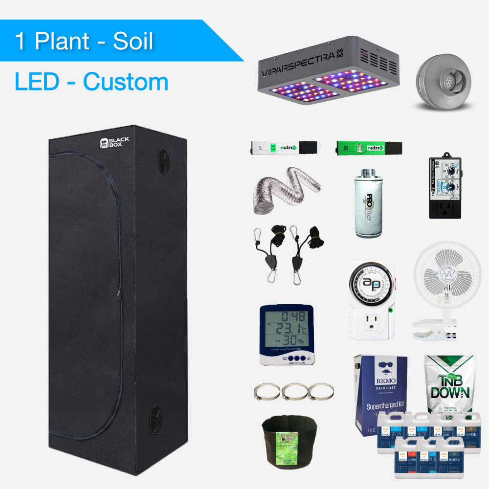 LED Soil Complete Indoor Grow Tent Kits for 1 Plant