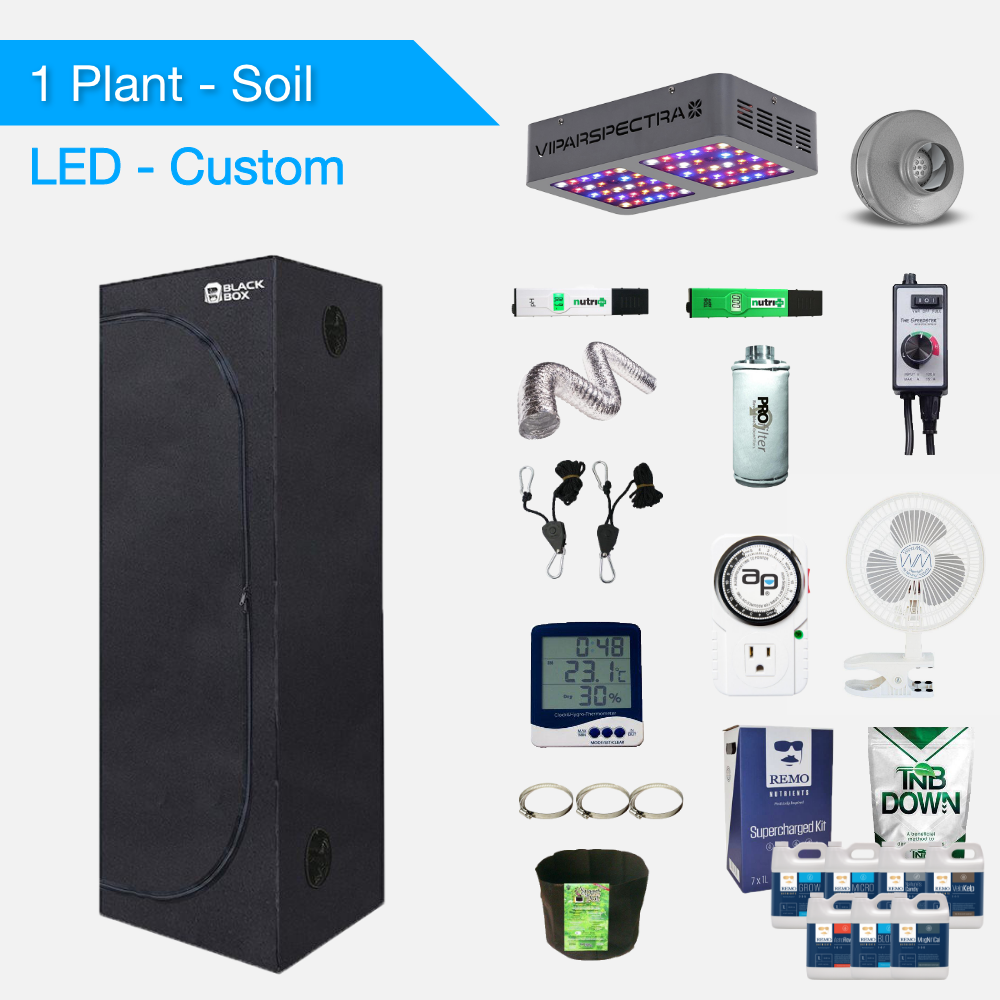 LED Soil Complete Indoor Grow Tent Kits for 1 Plant