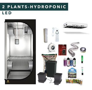 3' X 3' LED Hydroponic Complete Indoor Grow Tent Kits for 2 Plants
