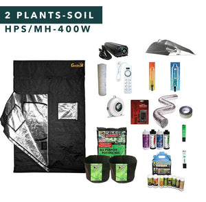 3' X 3' HID Soil Complete Indoor Grow Tent Kits 2 Plants