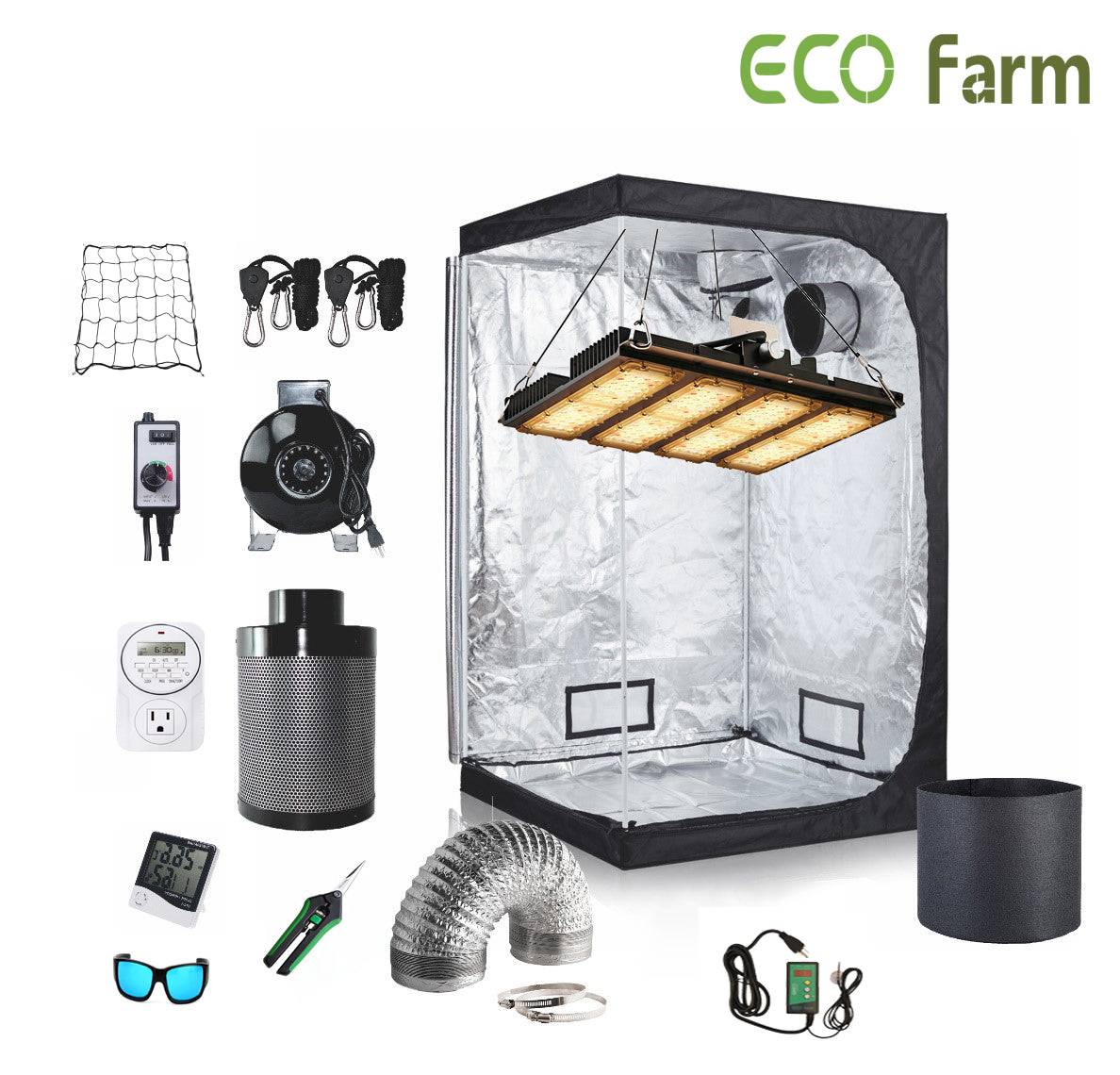ECO Farm 3*3FT(36*36*80inch)DIY Grow Package