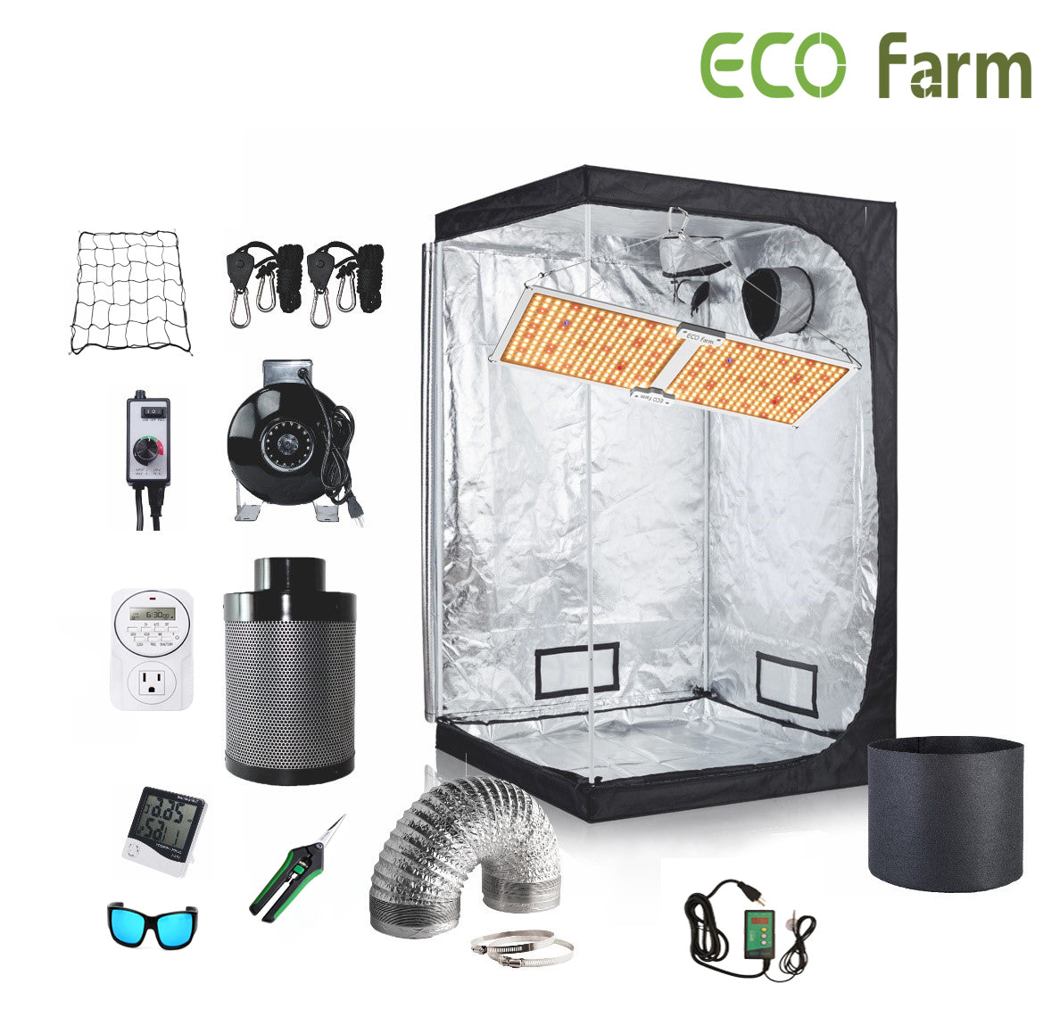 ECO Farm 2.7*2.7FT(32*32*64inch)DIY Grow Package