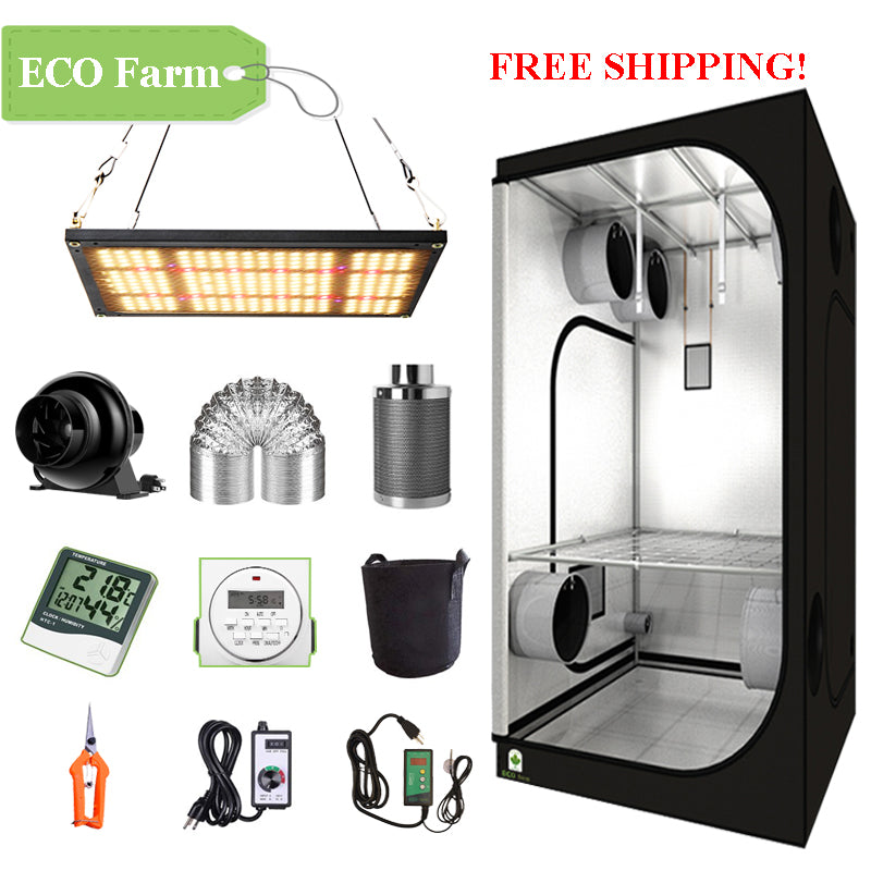 ECO Farm 2'x2' Complete Grow Tent Kit - 120W LM301H Quantum Board-growpackage.com