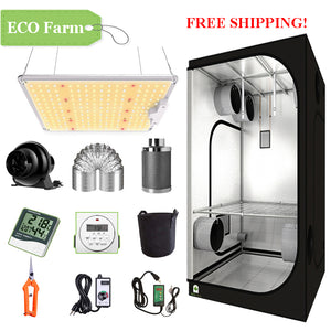 ECO Farm 2'x2' Complete Grow Tent Kit - 110W LM301B Waterproof Quantum Board-growpackage.com