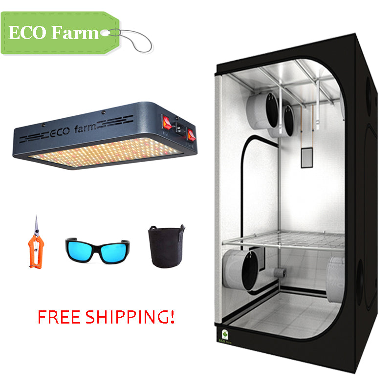ECO Farm 3'x3' Essential Grow Tent Kit - 216W LED Grow Panel-growpackage.com
