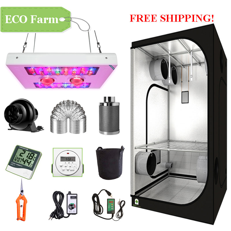 ECO Farm 2'x2' Complete Grow Tent Kit - 440W LED Grow Light-growpackage.com