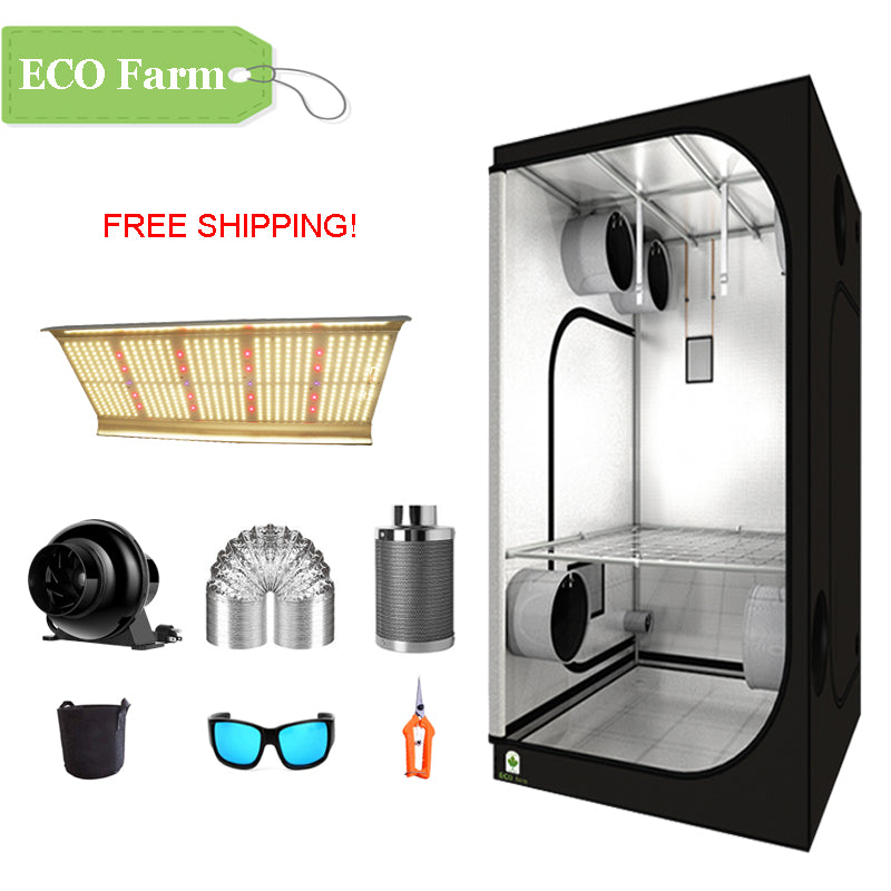 ECO Farm 3'x3' Essential Grow Tent Kit - 240W G2 LM561C LED Quantum Board