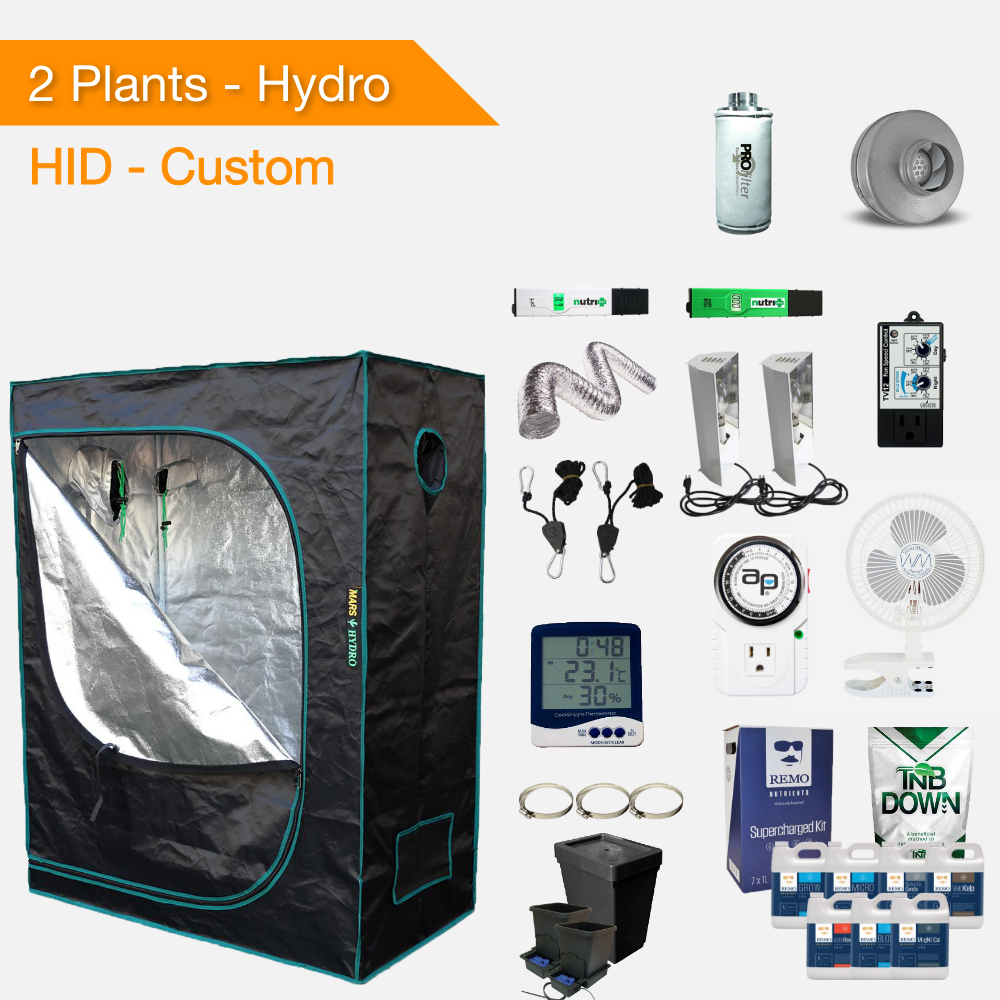 HID/T5 Hydroponic Complete Grow Kits for 2 Plants