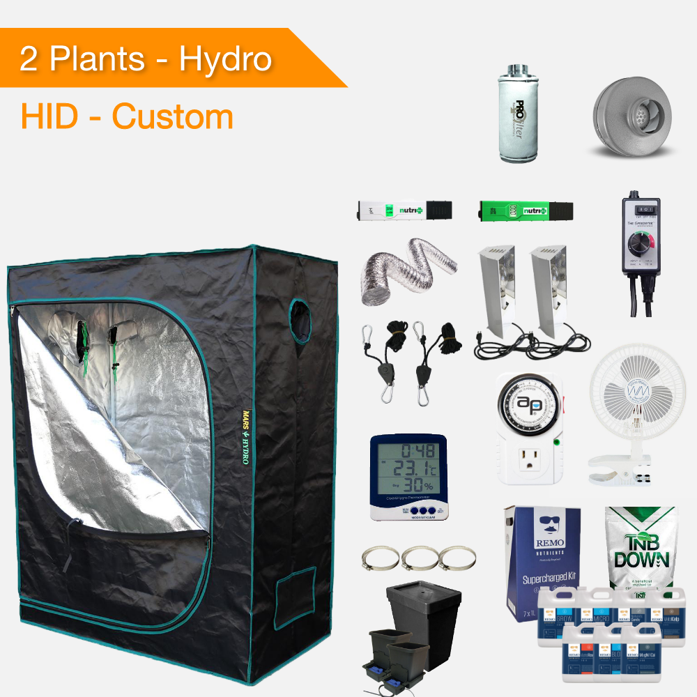 HID/T5 Hydroponic Complete Grow Kits for 2 Plants