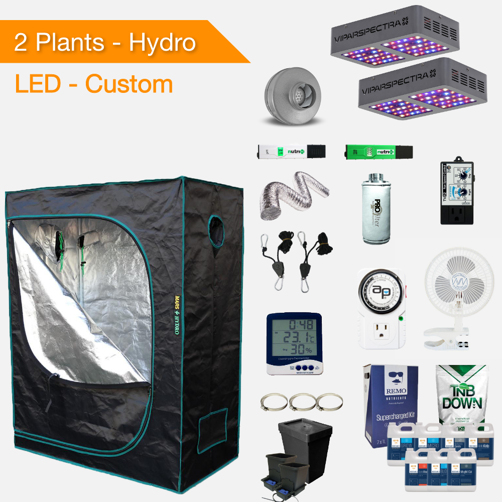 LED Hydroponic Complete Indoor Grow Tent Kits for 2 Plants