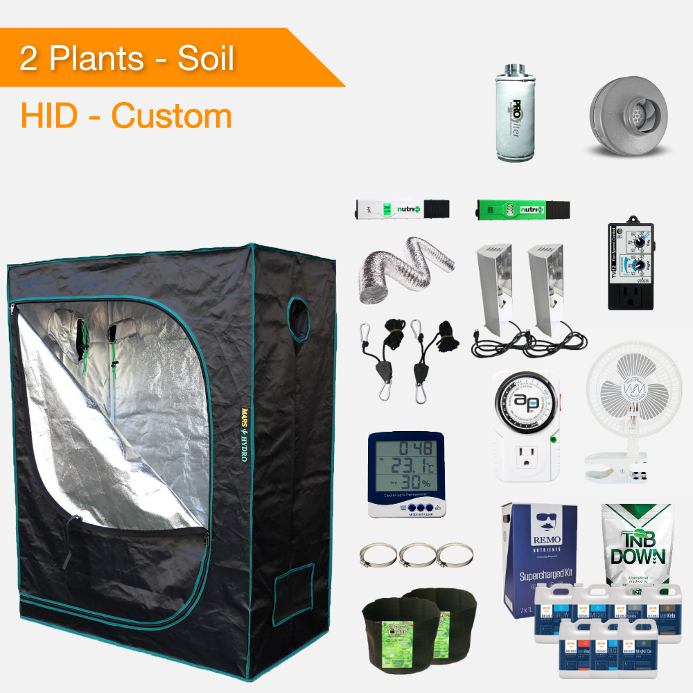 HID/T5 Soil Complete Indoor Grow Kits for 2 Plants