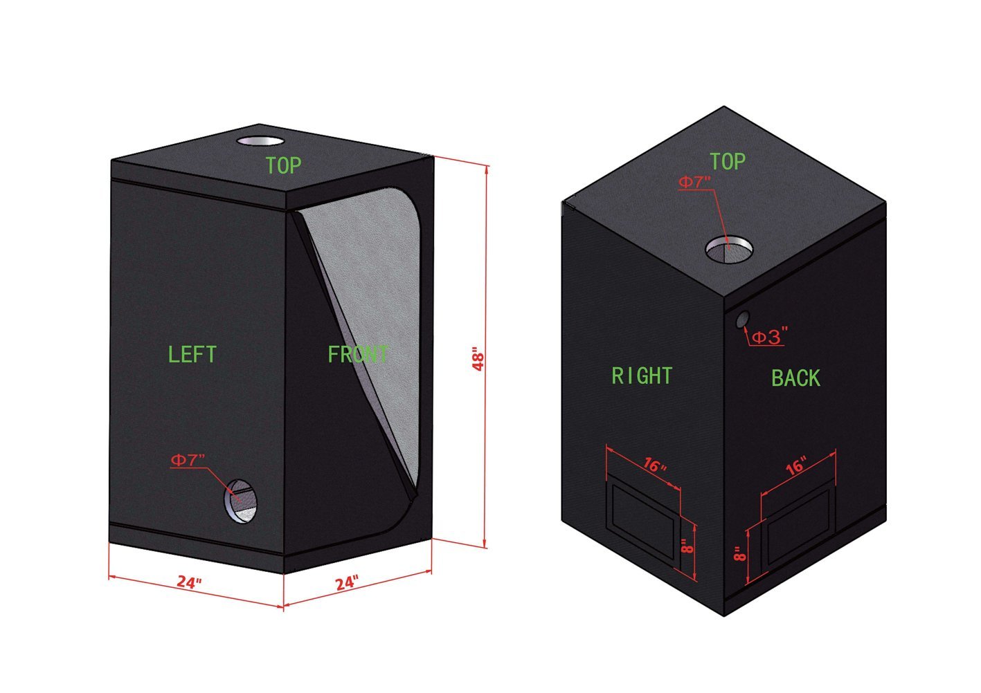 TopoLite 24X24X48 Led Grow Tent Kit