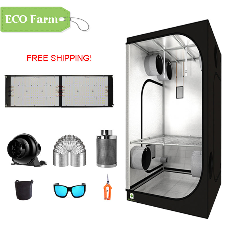 ECO Farm 3.3'x3.3' Essential Grow Tent Kit - 240W 301H Quantum Board-growpackage.com