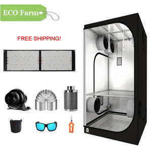 ECO Farm 3'x3' Essential Grow Tent Kit - 240W 301H Quantum Board-growpackage.com