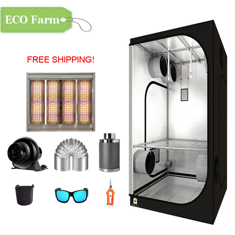 ECO Farm 3.3'x3.3' Essential Grow Tent Kit - 240W Waterproof Grow Panel-growpackage.com