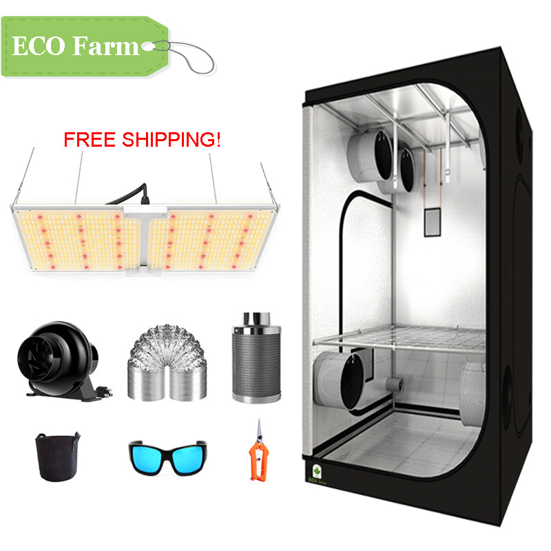 ECO Farm 3'x3' Essential Grow Tent Kit - 220W LM301B Waterproof Quantum Board-growpackage.com