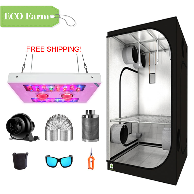 ECO Farm 3.3'x3.3' Essential Grow Tent Kit - 440W COB LED Grow Light-growpackage.com