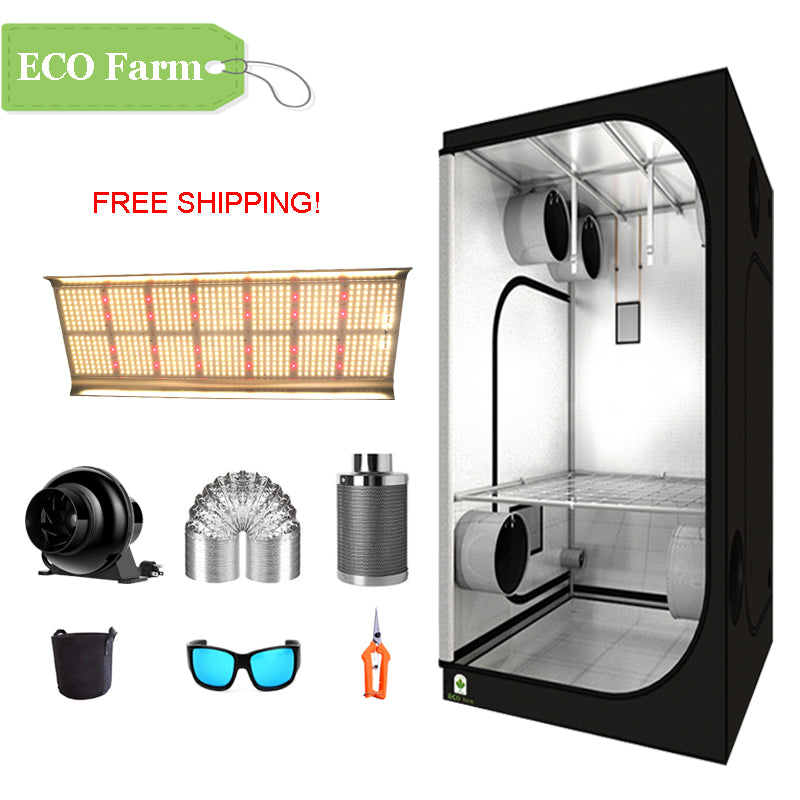 ECO Farm 3.3'x3.3' Essential Grow Tent Kit - 320W G2 LM561C Quantum Board
