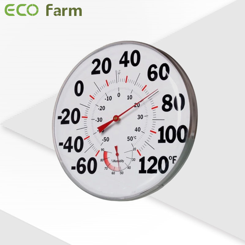 ECO Farm Hydroponic indoor 12" Thermometer Humidity Gauge-growpackage.com
