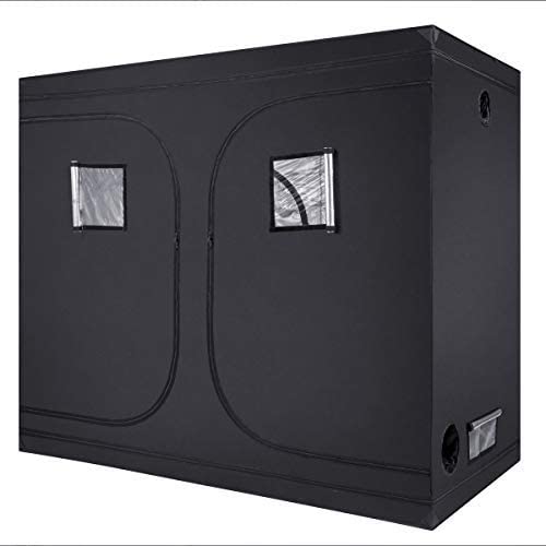 Growtent Garden 96"x48"x80" Reflective 600D Mylar Hydroponic Grow Tent with Observation Window and Floor Tray for Indoor Plant Growing