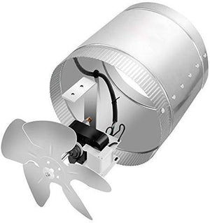 iPower GLFANXBOOSTER4 4 Inch 100 CFM Booster Fan Inline Duct Vent Blower for HVAC Exhaust and Intake 5.5' Grounded Power Cord, Low Noise, 4", Grey