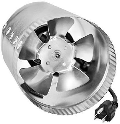 iPower GLFANXBOOSTER4 4 Inch 100 CFM Booster Fan Inline Duct Vent Blower for HVAC Exhaust and Intake 5.5' Grounded Power Cord, Low Noise, 4", Grey