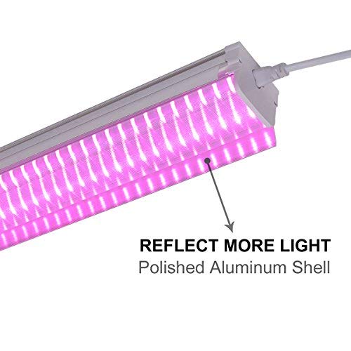 Byingo 4ft 64W Plant Grow Light - LED Integrated Lamp Fixture Plug and Play - Full Spectrum for Indoor Plants Flowers Growing