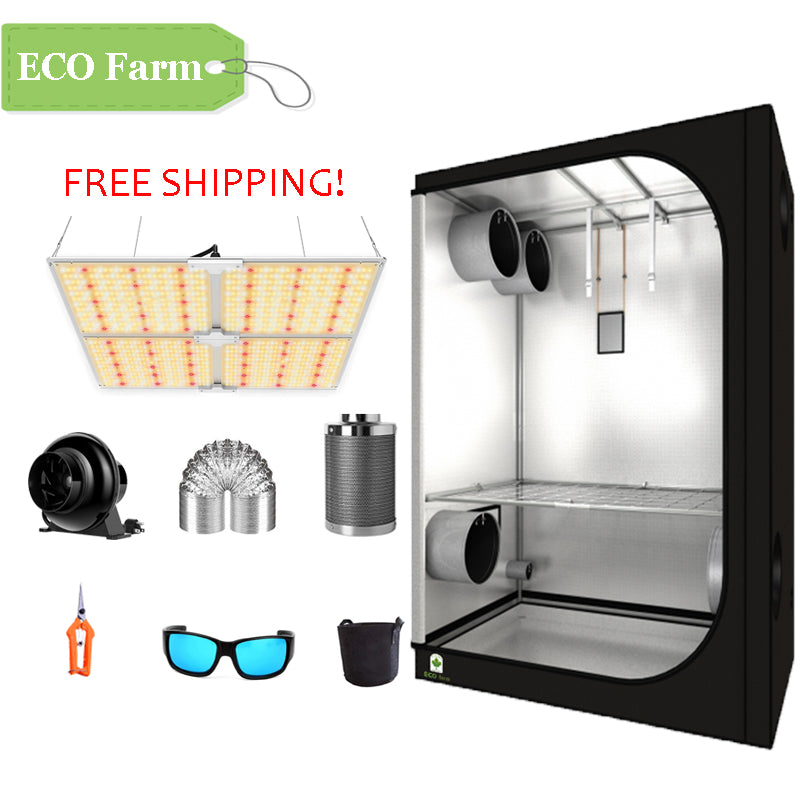 ECO Farm 4'x4' Essential Grow Tent Kit - 450W LM301B Waterproof Quantum Board-growpackage.com
