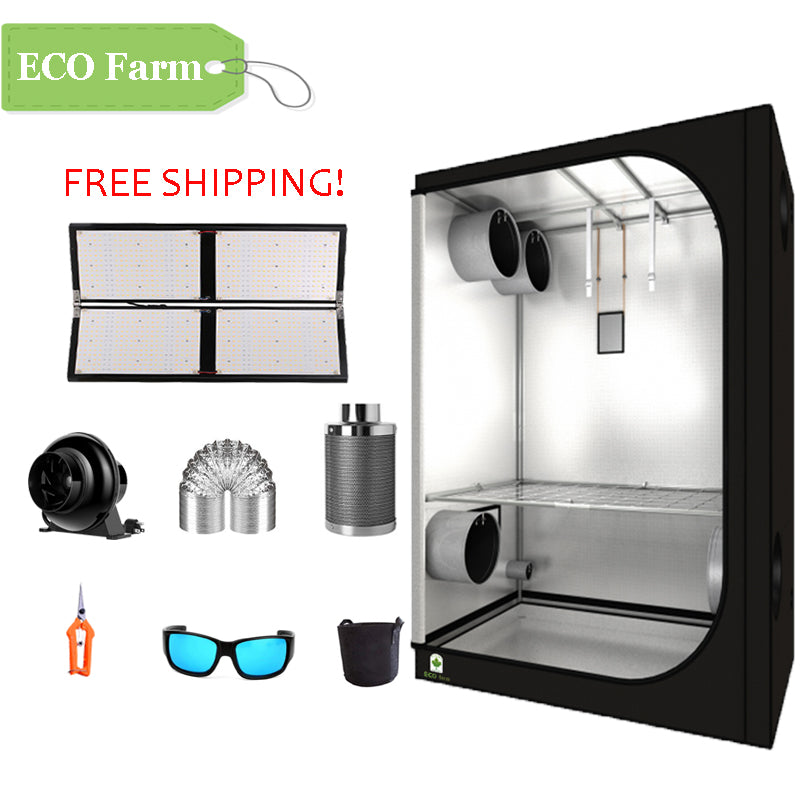 ECO Farm 4'x4' Essential Grow Tent Kit - 480W LM561C Quantum Board-growpackage.com