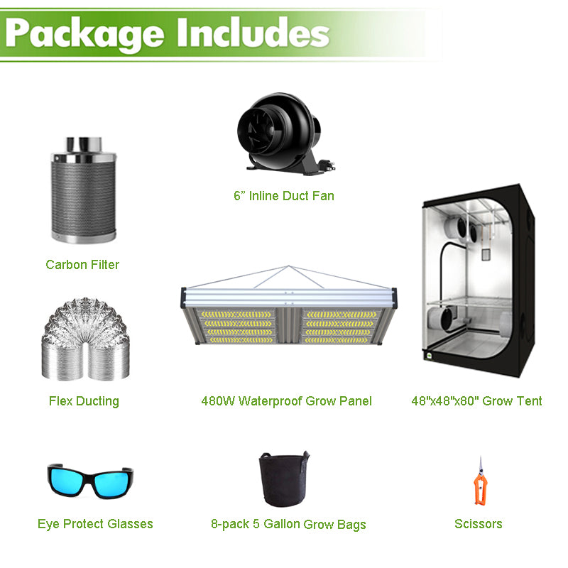ECO Farm 4'x4' Essential Grow Tent Kit - 480W Waterproof Grow Panel-growpackage.com