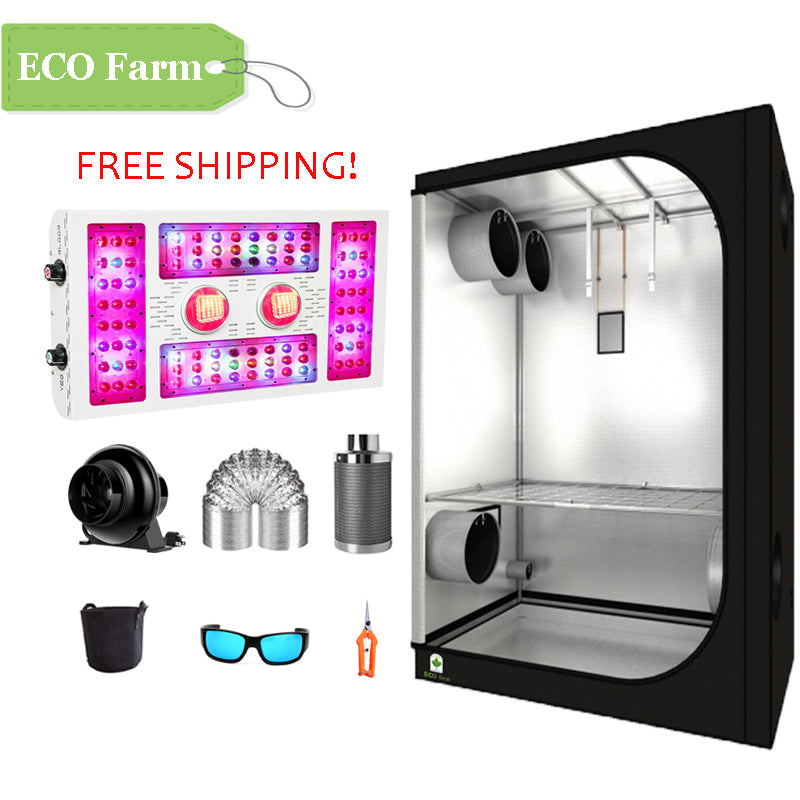 ECO Farm 4'x4' Essential Grow Tent Kit - 680W COB LED Grow Light 