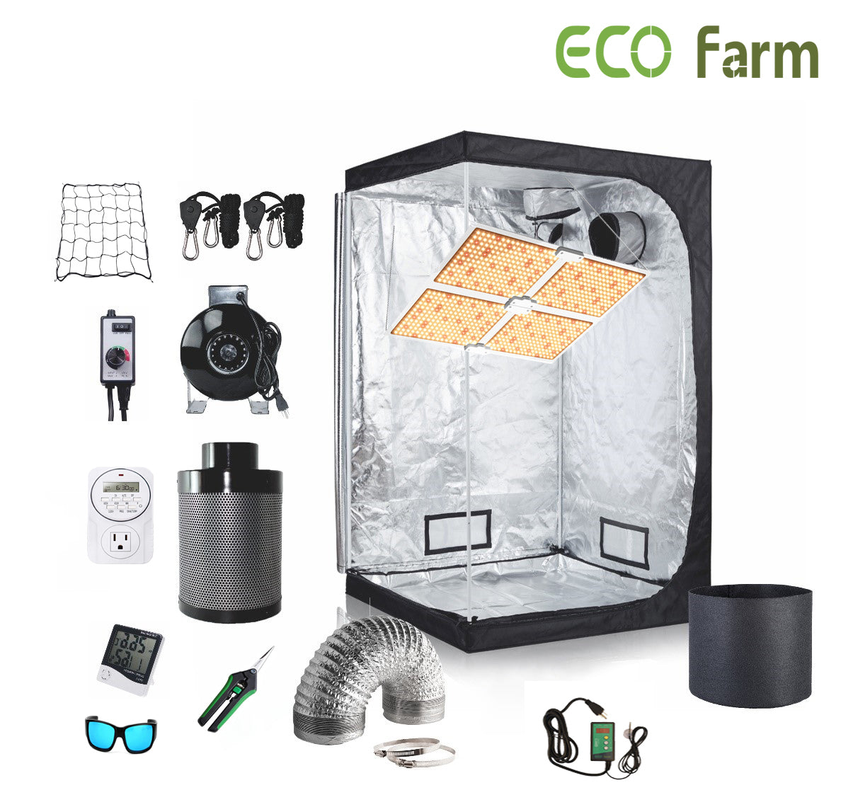 ECO Farm 4*4FT(48*48*80inch)DIY Grow Package