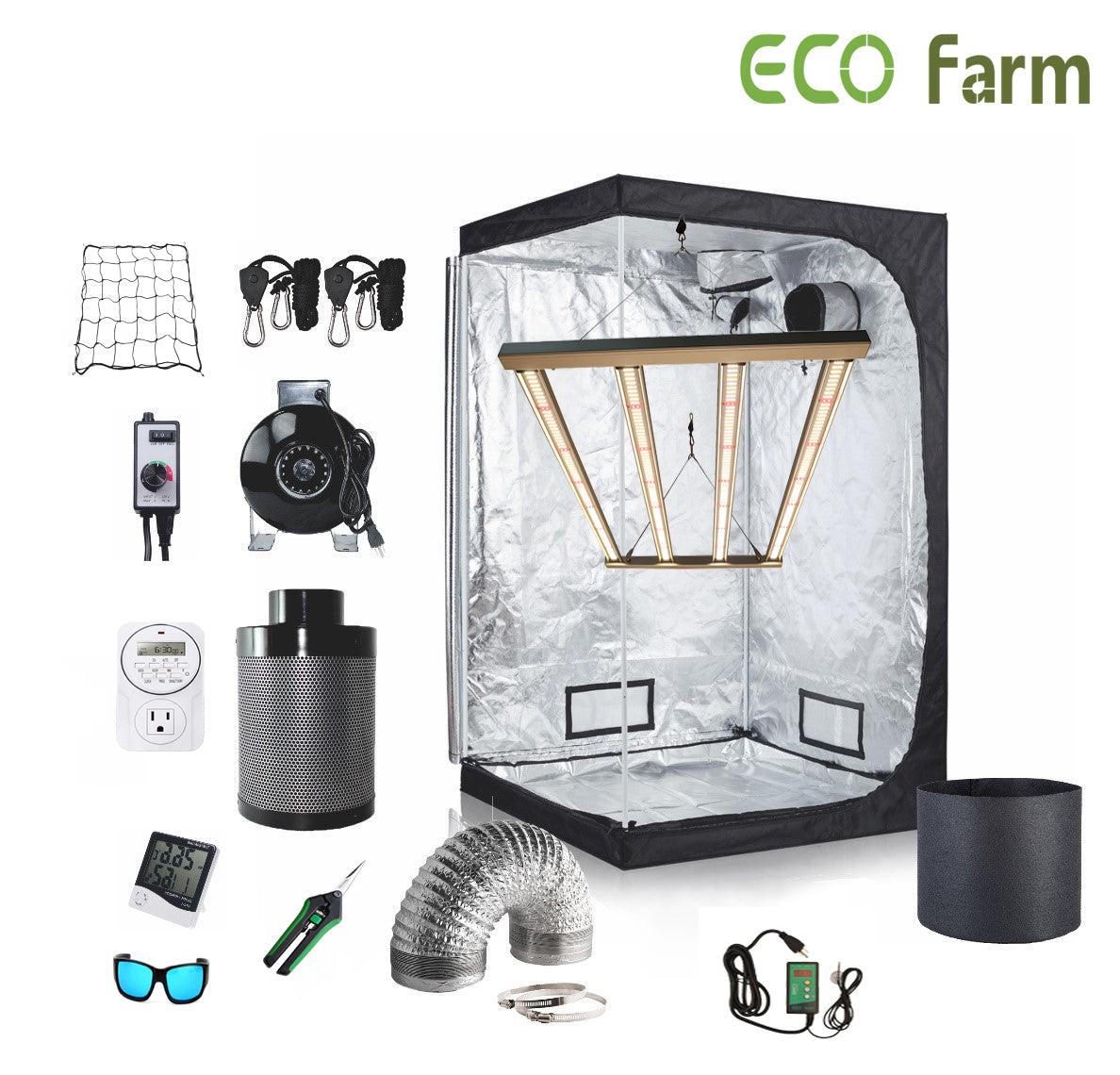 ECO Farm 4*4FT(48*48*80inch)DIY Grow Package