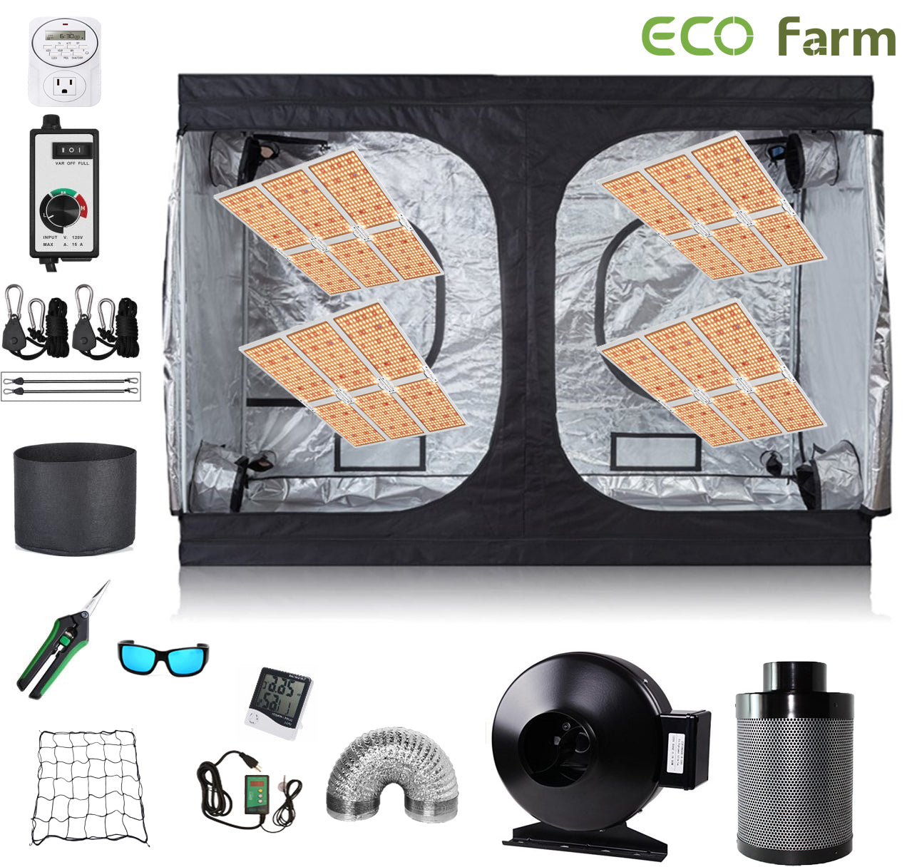 ECO Farm 8*8FT(96*96*80inch) DIY Grow Package