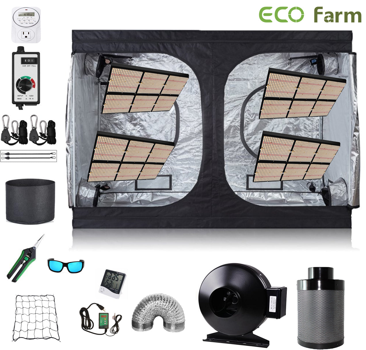 ECO Farm 8*8FT(96*96*80inch) DIY Grow Package