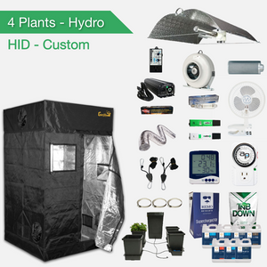 HID (HPS/MH) Hydroponic Complete Grow Kits for 4 Plants
