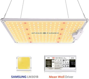Spider Farmer SF-1000 LED Grow Light with Samsung Chips LM301B & Dimmable MeanWell Driver Sunlike Full Spectrum Plants Lights for Indoor Veg and Flower Growing Lamp with 218pcs LEDs