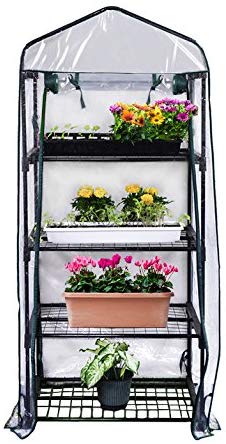 Gardman R687 4-Tier Mini Greenhouse, 27" Long x 18" Wide x 63" High